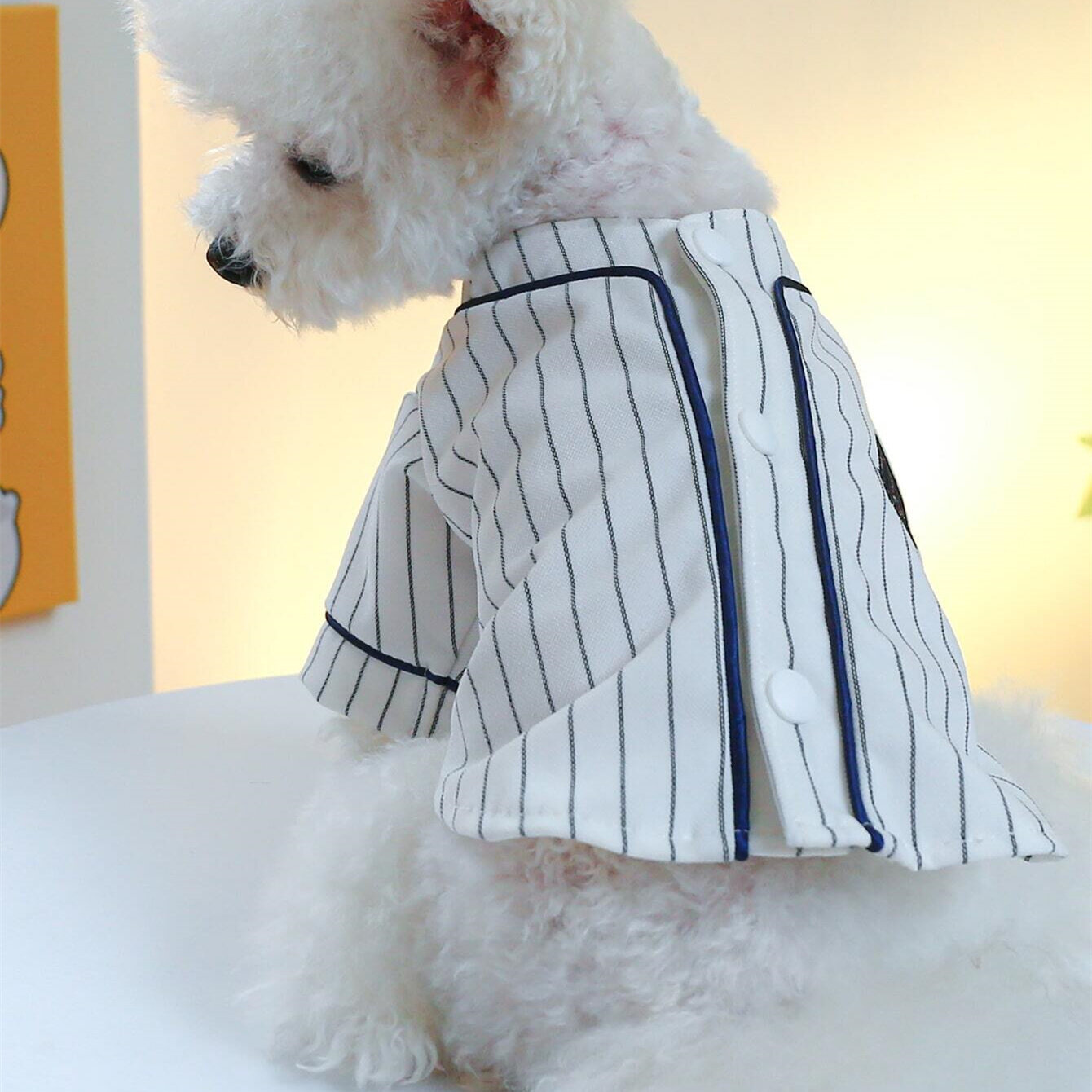 1pc Pet Clothes Stripe Dog Baseball Shirt