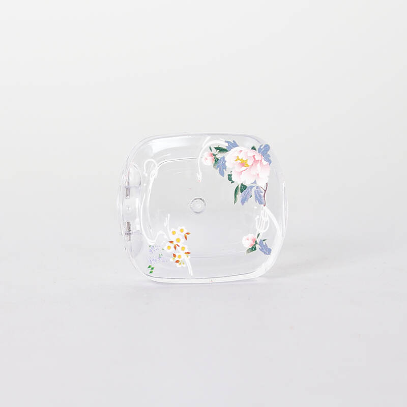 5g Empty Square Shape Transparent Glass Jar with Custom Pattern Printing