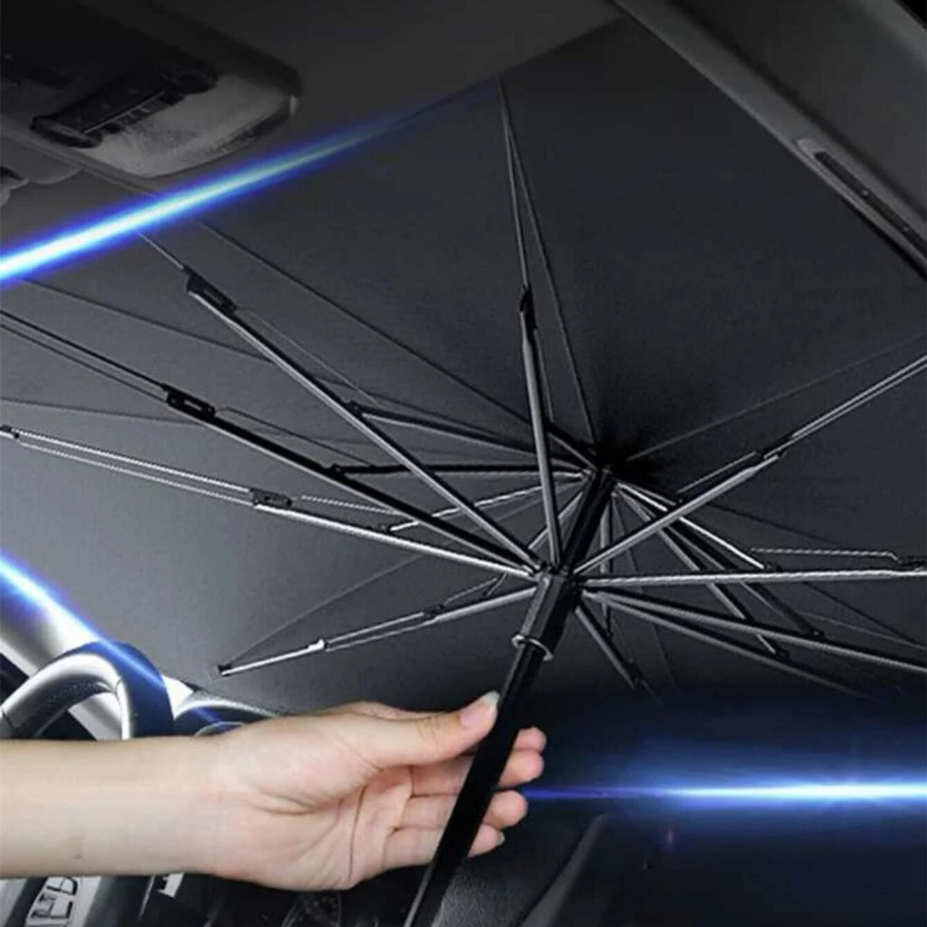 1pc Multifunctional Umbrella Sunshade Car Sunshade Umbrella