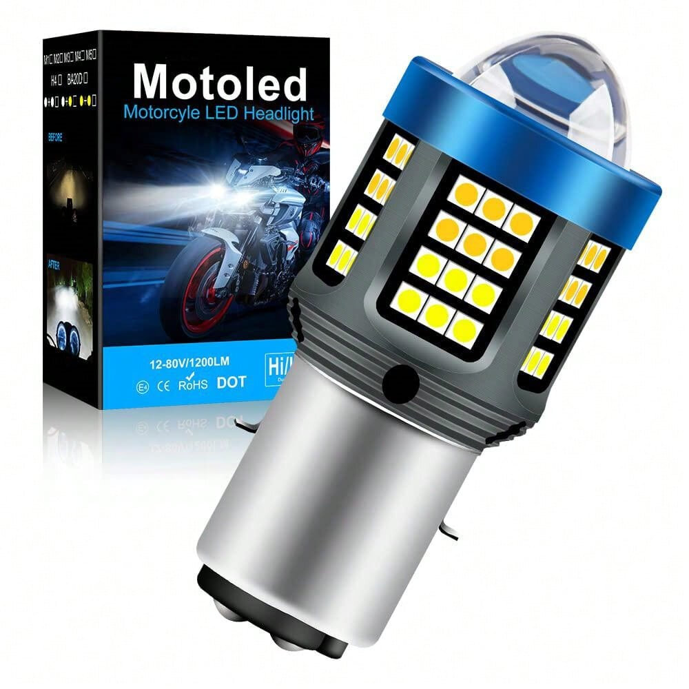 1pc BA20D S2 LED Motorcycle Headlight Bulb 12V-80V High / Low Beam