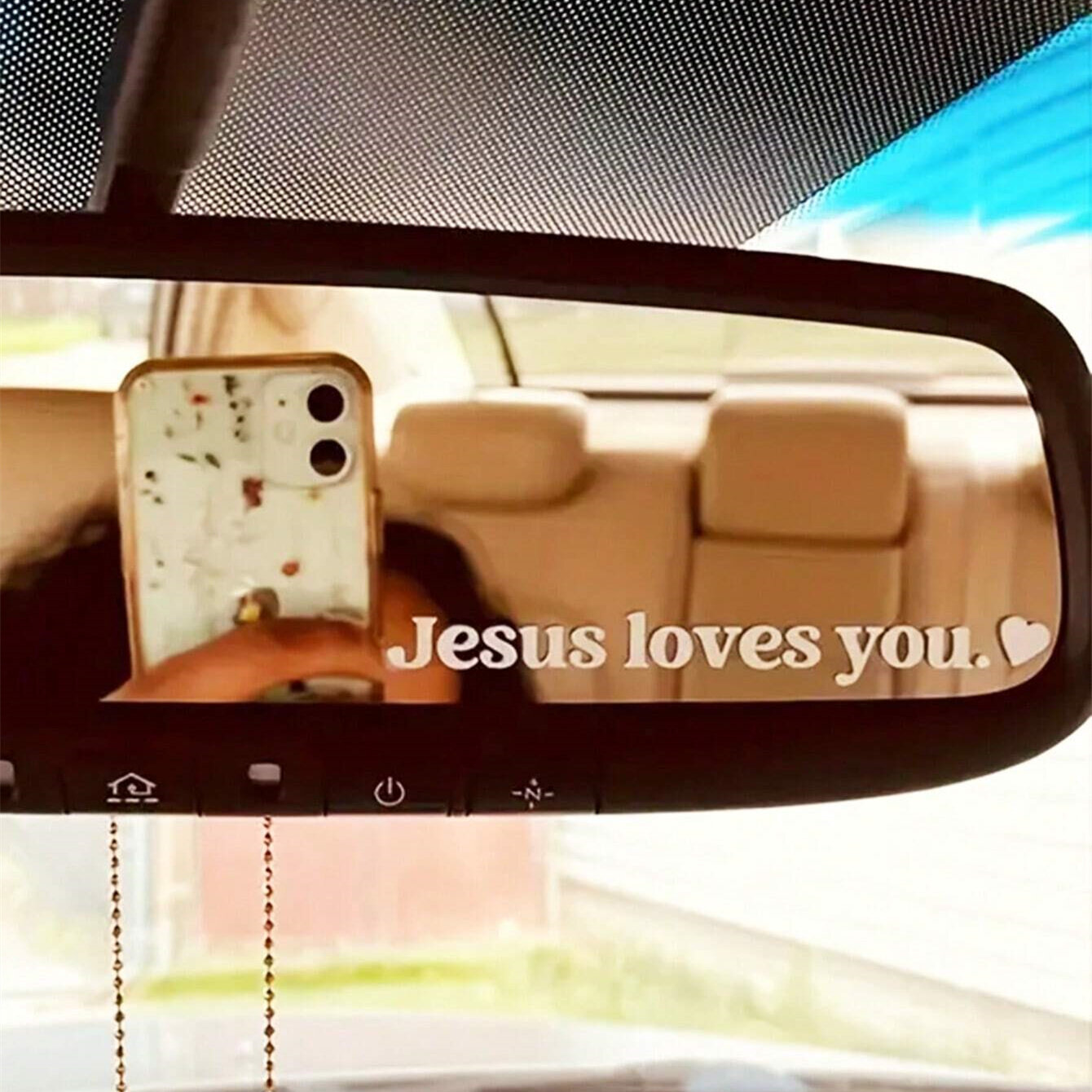 1pc "Jesus Loves You "   Car Rearview Mirror Stickers