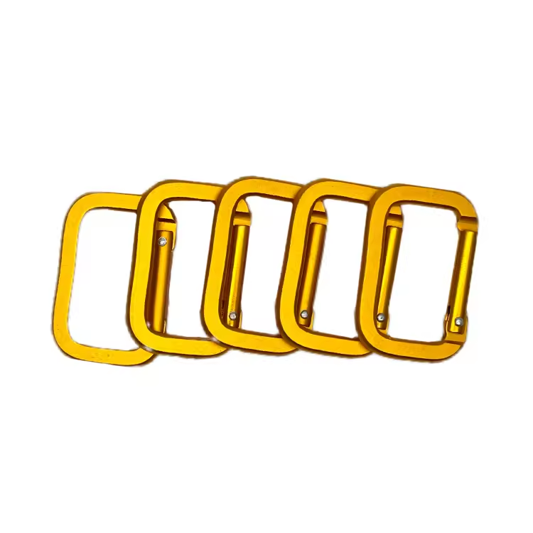 50mm Flat Square Carabiner Mini Clip Custom Carabiners Aluminum Carabiner Clip Hook