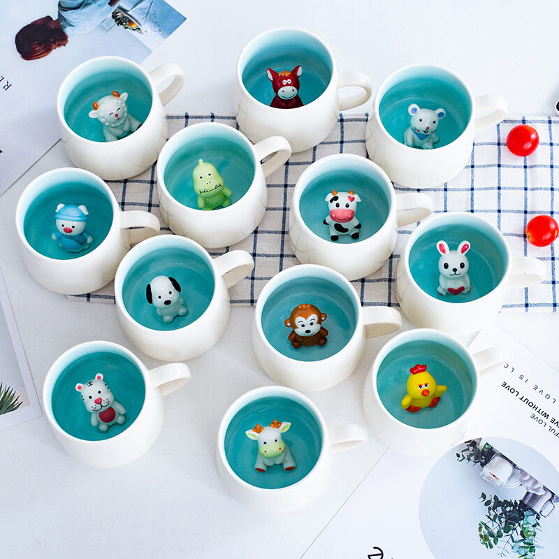 3D Stereo Milk Coffee Cups Creative Cartoon Mug Children Water Custom Ceramic Cup