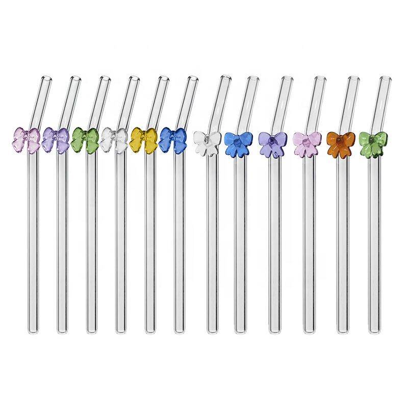 Reusable Glass Straws Eco-Friendly Customize Drinking Straws Smoothies Cocktails Bar Accessories