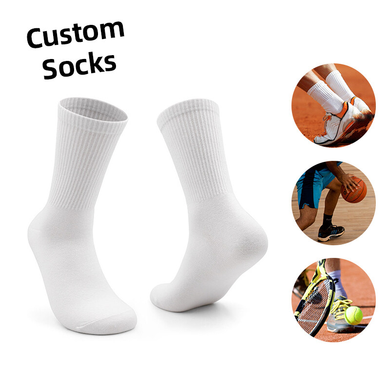 2024 Customized 100% Cotton Sports Socks High Quality Sweat-Absorbent Casual Socks Wholesale Custom Team Club Gifts