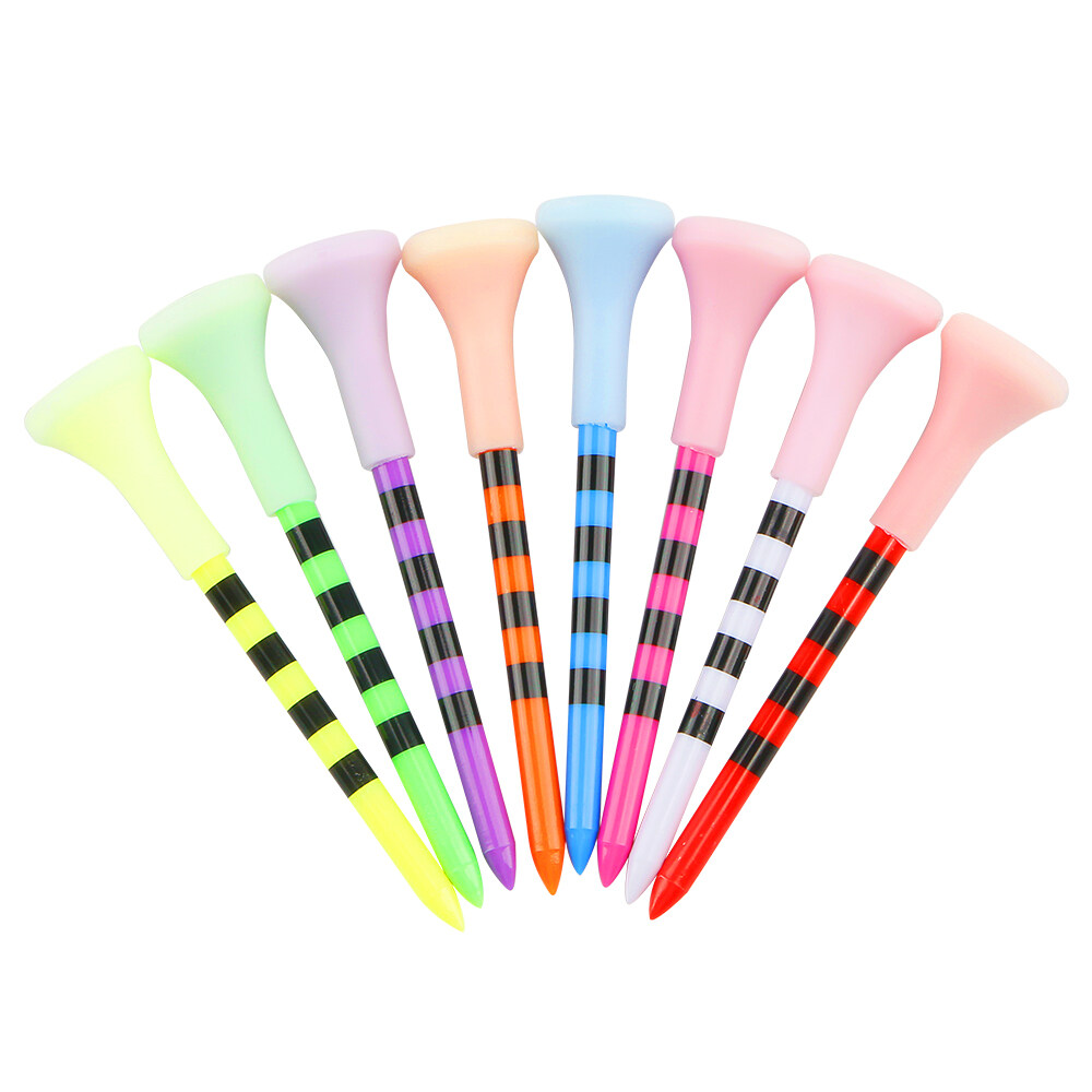 T11 Golf Glow-in-the-Dark Ball Spikes randig plastboll Tee Soft Rubber Head Cover Tee Holder Ball Rests