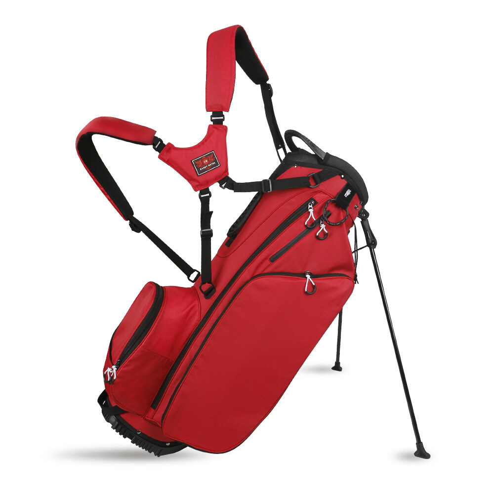 JB03 Simple portátil personalizado impermeable doble correa roja bolsita de deportes de golf rojo bolsas en pie