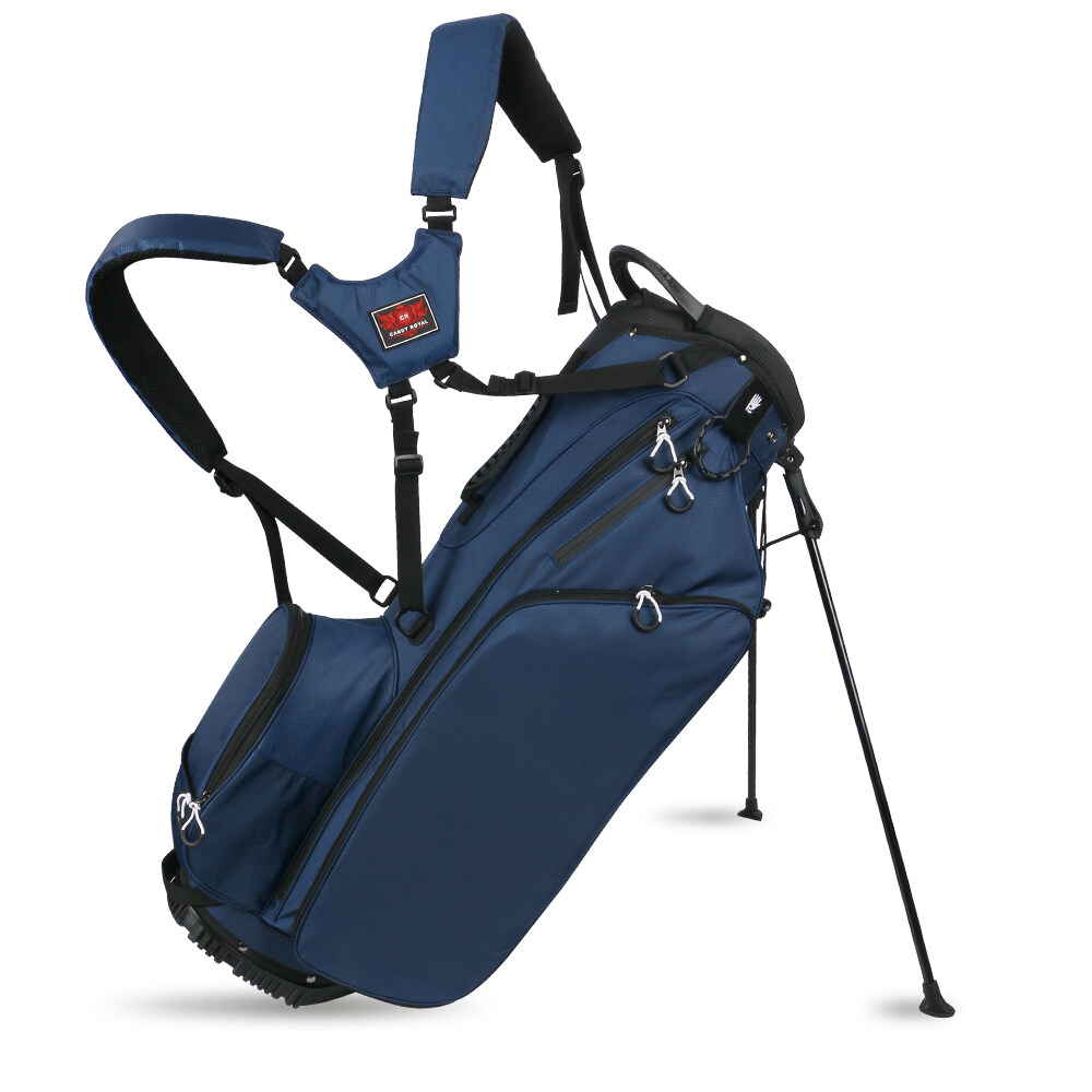 JB04 Đơn giản di động di động tùy chỉnh Naterproof Double Navy Nylon Golf Túi đứng đứng