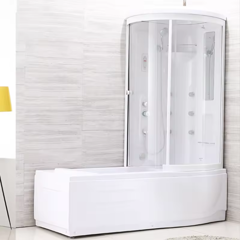 European rectangle complete whirlpool massage shower cabin shower room combo with bathtub