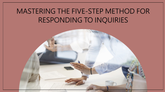 Business training: Five-step method for responding to inquiries