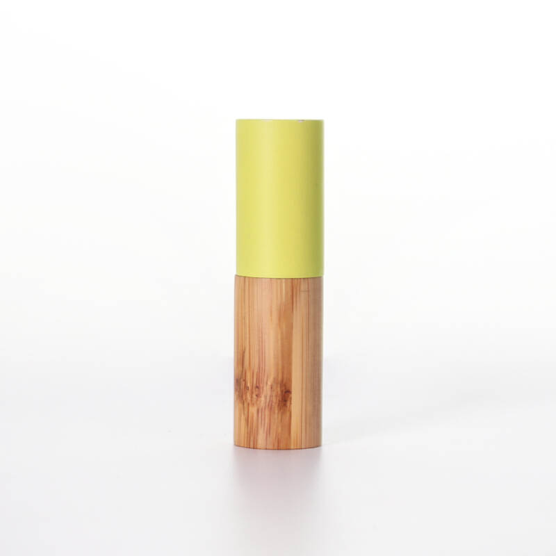 Environmentally Friendly Material Plastic Tube Bamboo Wood Lid Lip Gloss Bottle Removable