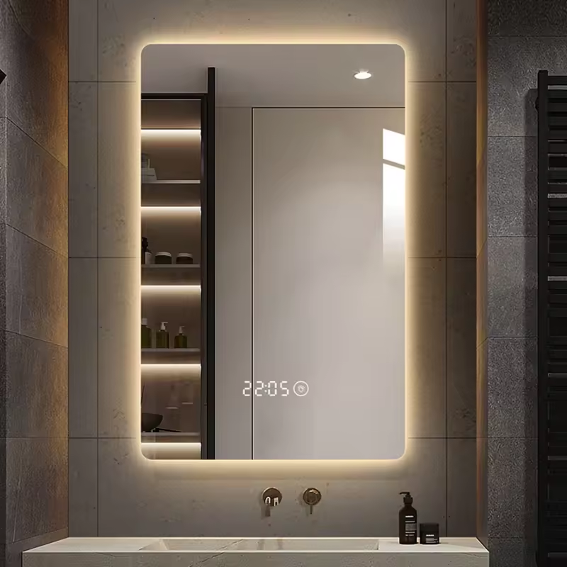 LED Bathroom Mirror Rectangle High Definition Anti-Fog Wall-Mounted Backlit Smart Mirror