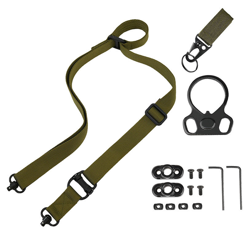 Outdoor ms4 Tactical strap Multi-functional single point double point nylon braided strap key chain butterfly ring base