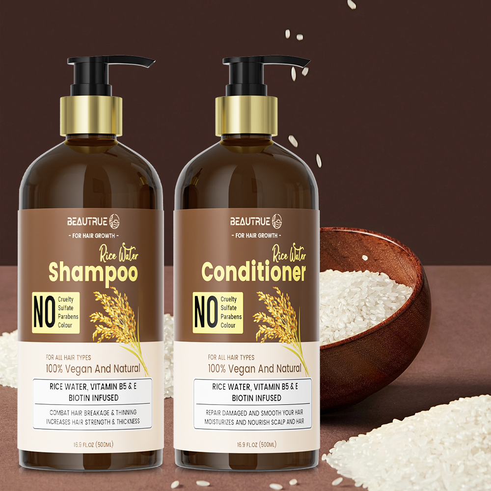 Rice Water Shampoo and Conditioner Set;hair care set;shampoo;conditioner;rice water shampoo;hair growth shampoo