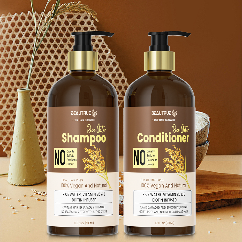 Rice Water Shampoo and Conditioner Set;hair care set;shampoo;conditioner;rice water shampoo;hair growth shampoo