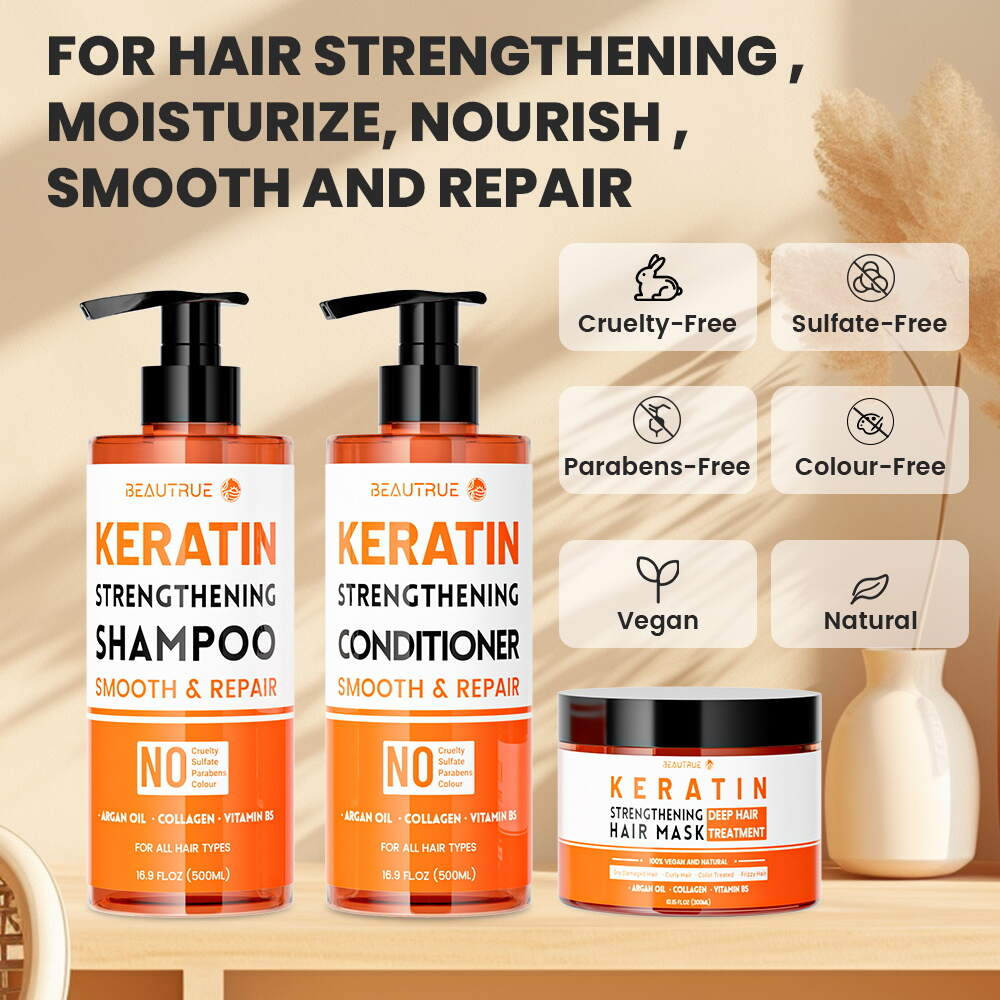 Keratin Shampoo and Conditioner Set;shampoo;conditioner;hair mask;keratin hair care set