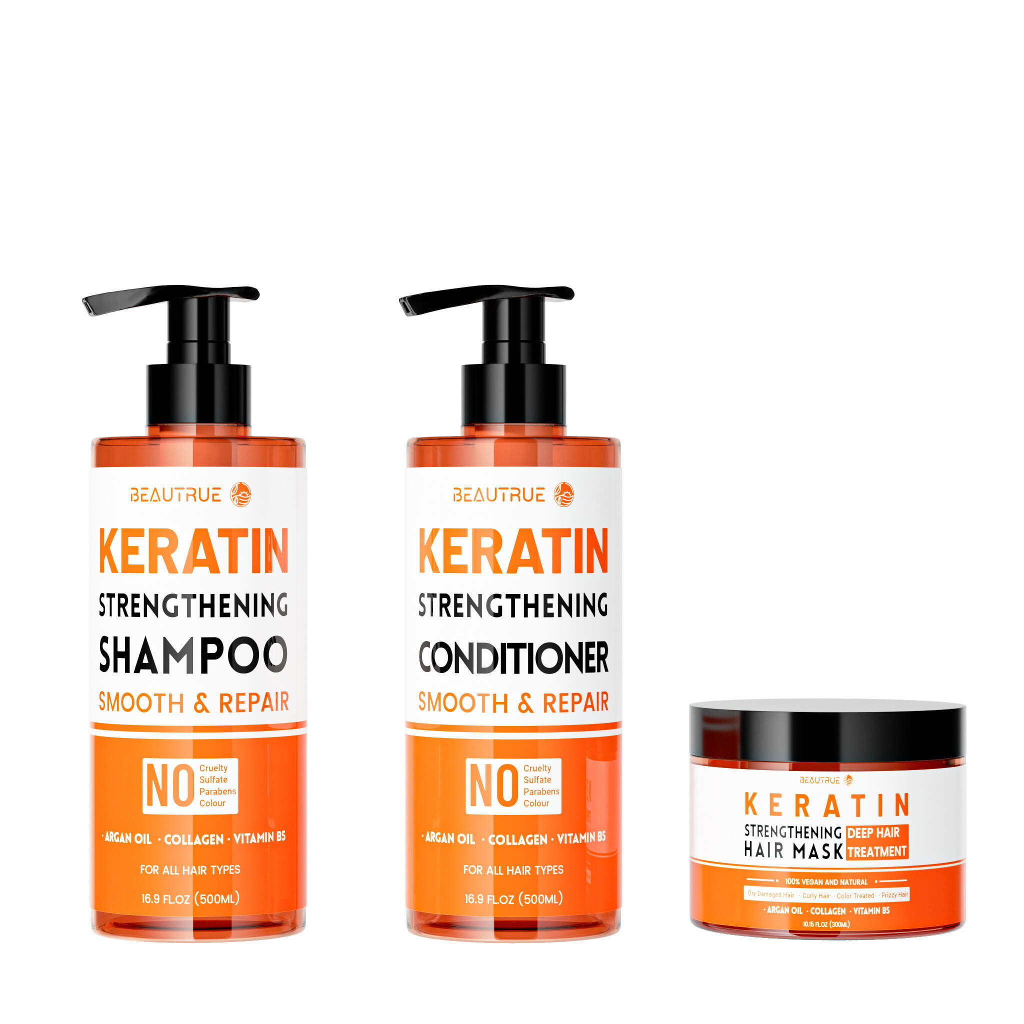 Keratin Shampoo and Conditioner Set;shampoo;conditioner;hair mask;keratin hair care set