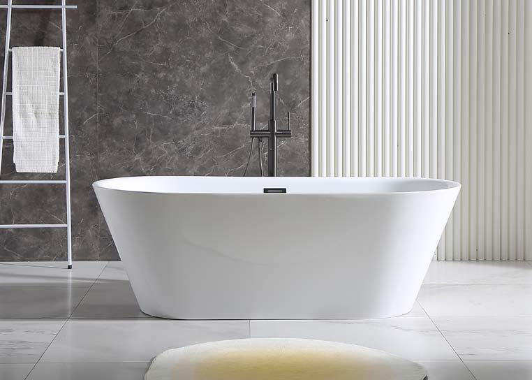 Modern design white minimalist bathroom bathtub