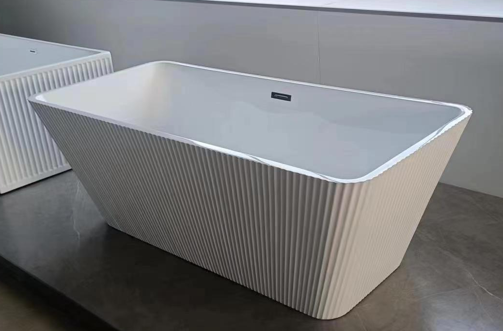 Modern bathroom independent acrylic bathtub wave pattern design