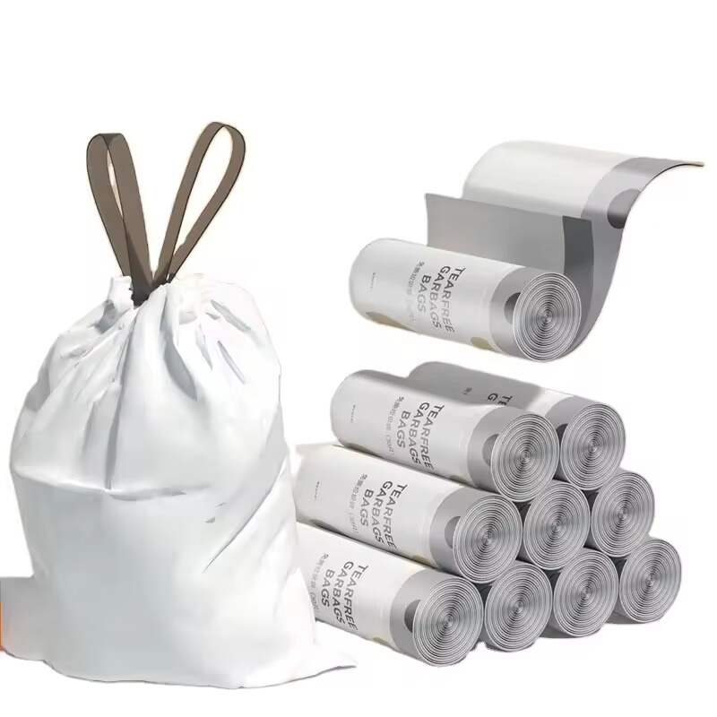 Waterproof Drawstring Recyclable Trash Bag Drawtape Garbage Bag Heavy Duty High-Quality Drawstring Trash Bag