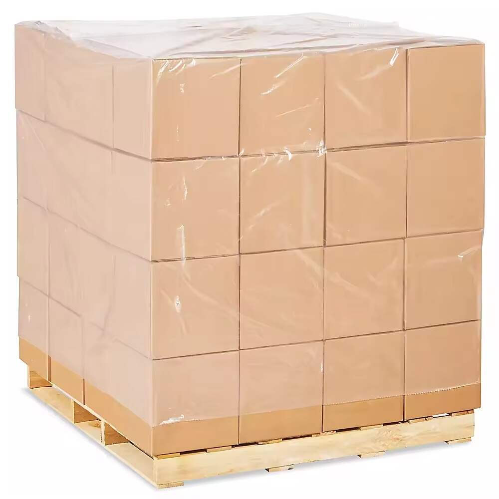 Coustomized Plastic Pallet Covers Industrial Dust Proof Big Square Bottom PE Plastic Bag Gusseted Pallet Covers Sheets Waterproo