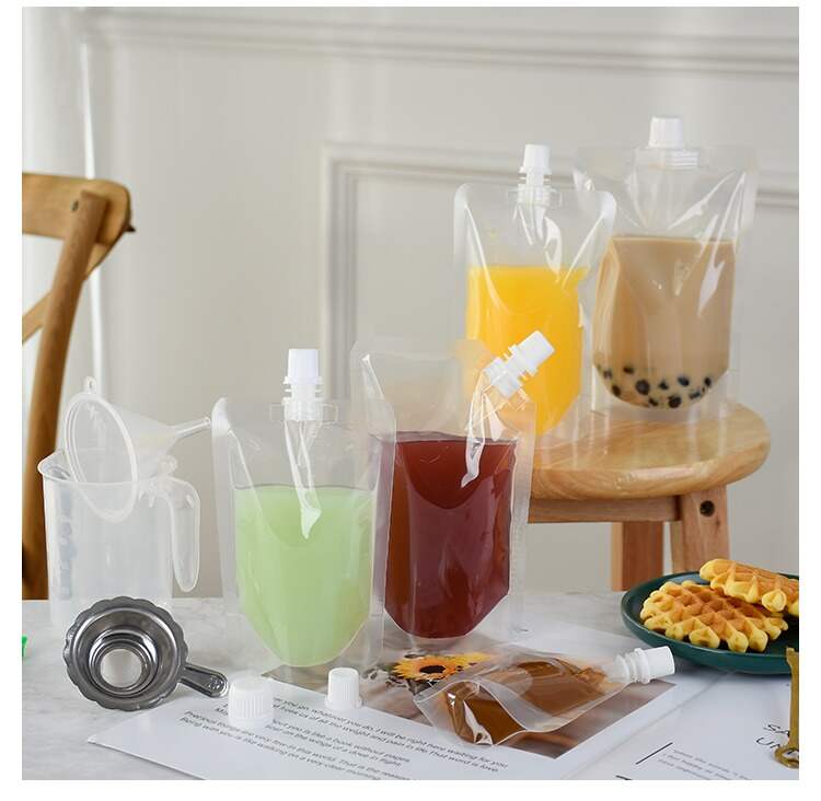 Biodegradable Food Grade Juice Tea Drink Stand Up Spout Pouch Water Bottle Liquid Food Packaging Bags Water Pouch