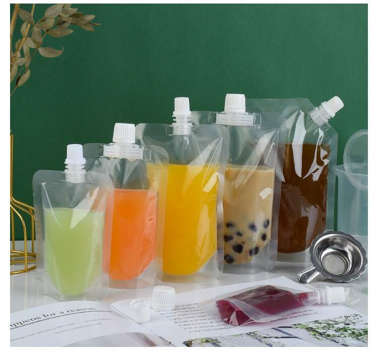 Customized Size Spout bag RecyclableTravel Beverage Bag Alcohol Liquid Packaging