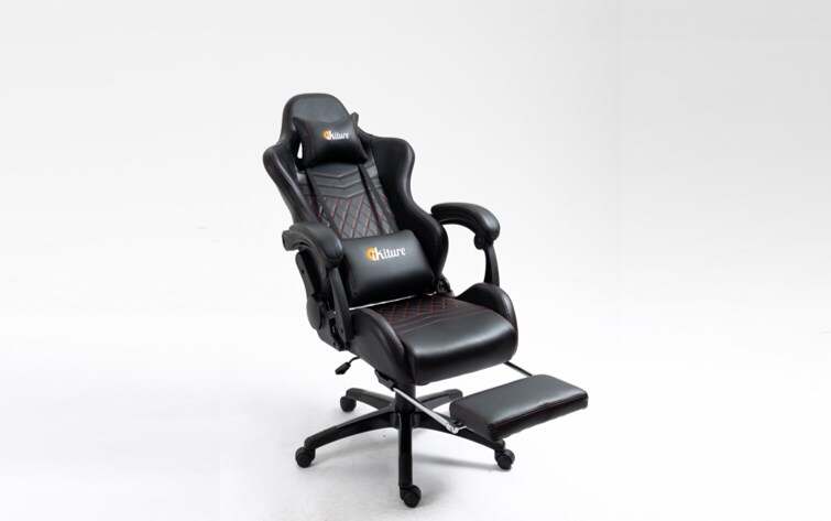 Executive Reclining Office Chair Ergonomic High Back Leather Footrest Armchair