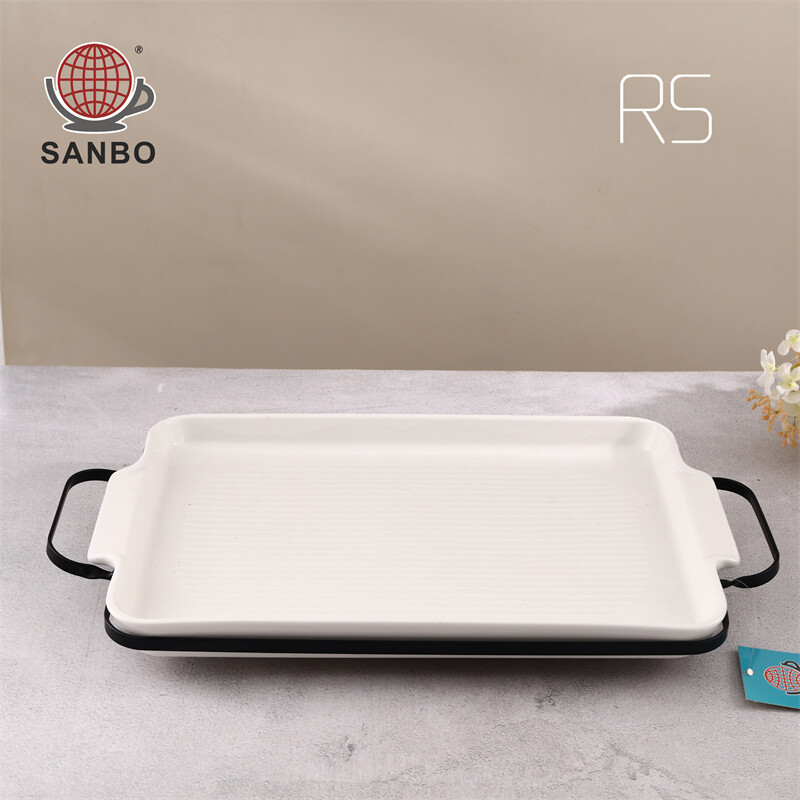 white ceramic baking dish, porcelain cookware, baking sheet