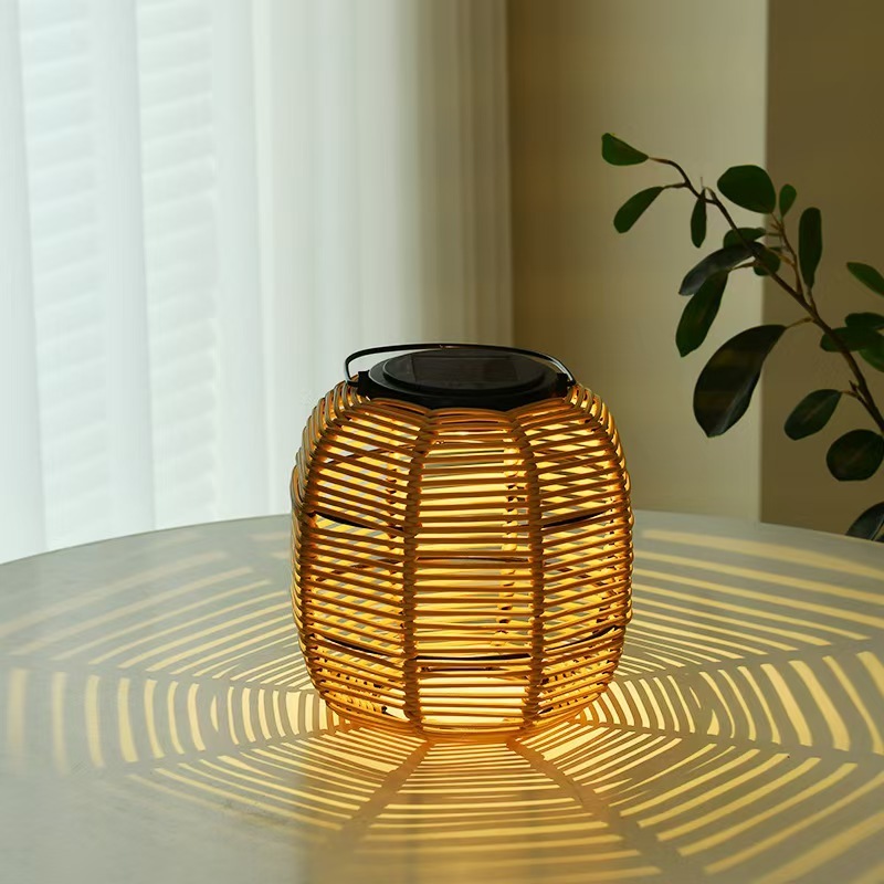 Cracked Glass Solar Hanging Light,Solar Imitation Rattan Lantern,Solar Lantern Crackle Glass Ball