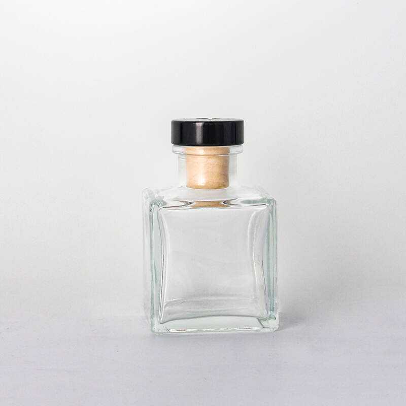 Reed Diffuser Glass Bottle Transparent Square Empty Container Household Aromatherapy Fragrance Glass Reed Diffuser Bottle