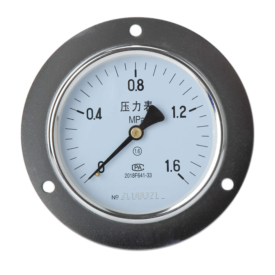 Y100-ZT Axial Pressure Gauge With Flange Edge