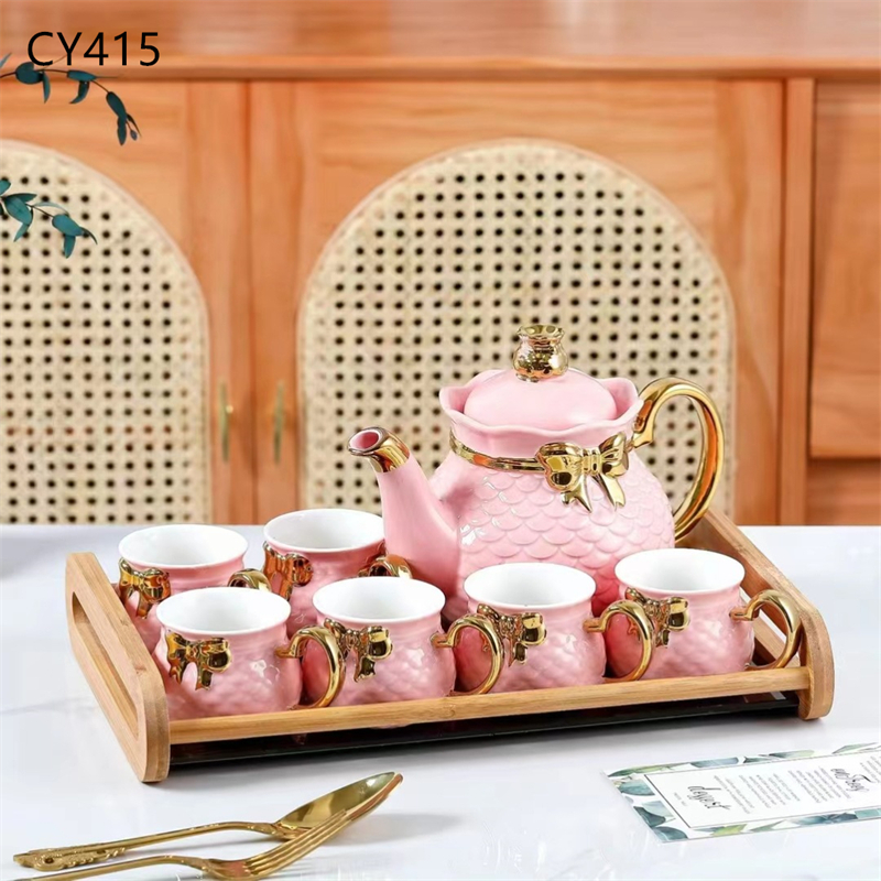 personalised tea set, tea pot set for 6, teaware set