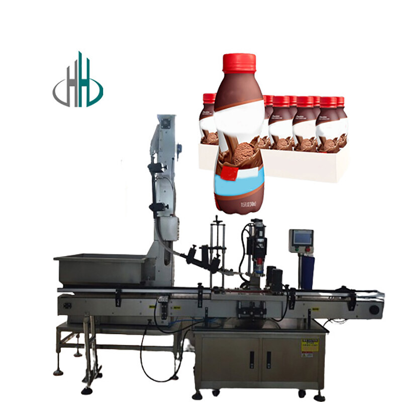 Automatic Capping Machine Chocolate Protein Shake