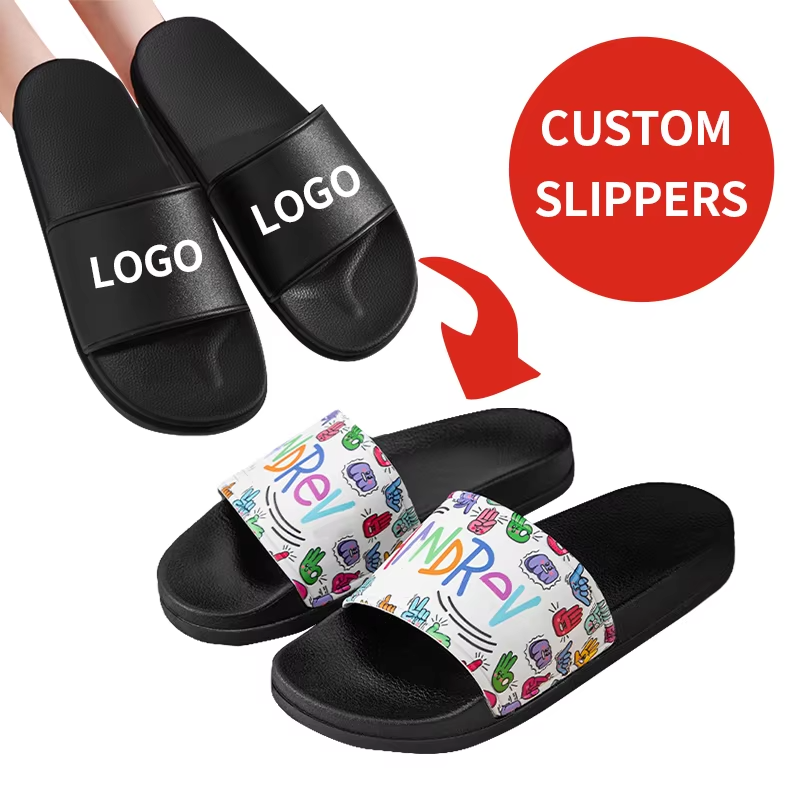 Unisex Custom Logo Casual Slippers High Quality Personalized Team Customization