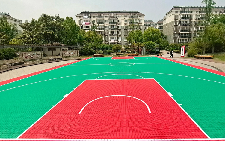 backyard basketball court tiles