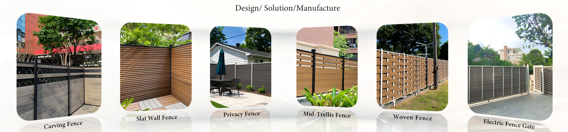 various styles of WPC fence from Mecofence