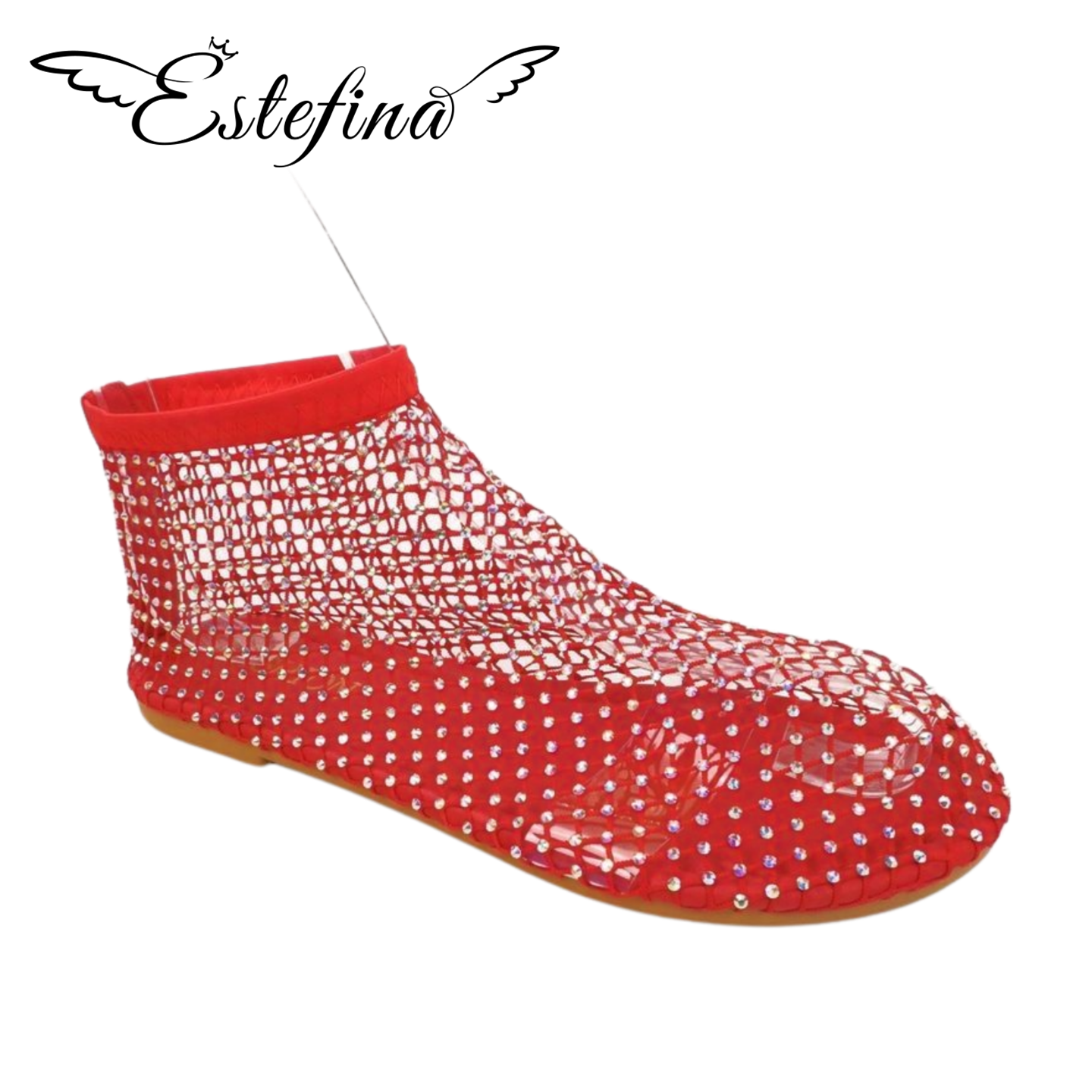 Estefina Sexy Flat Fishnet Sandals