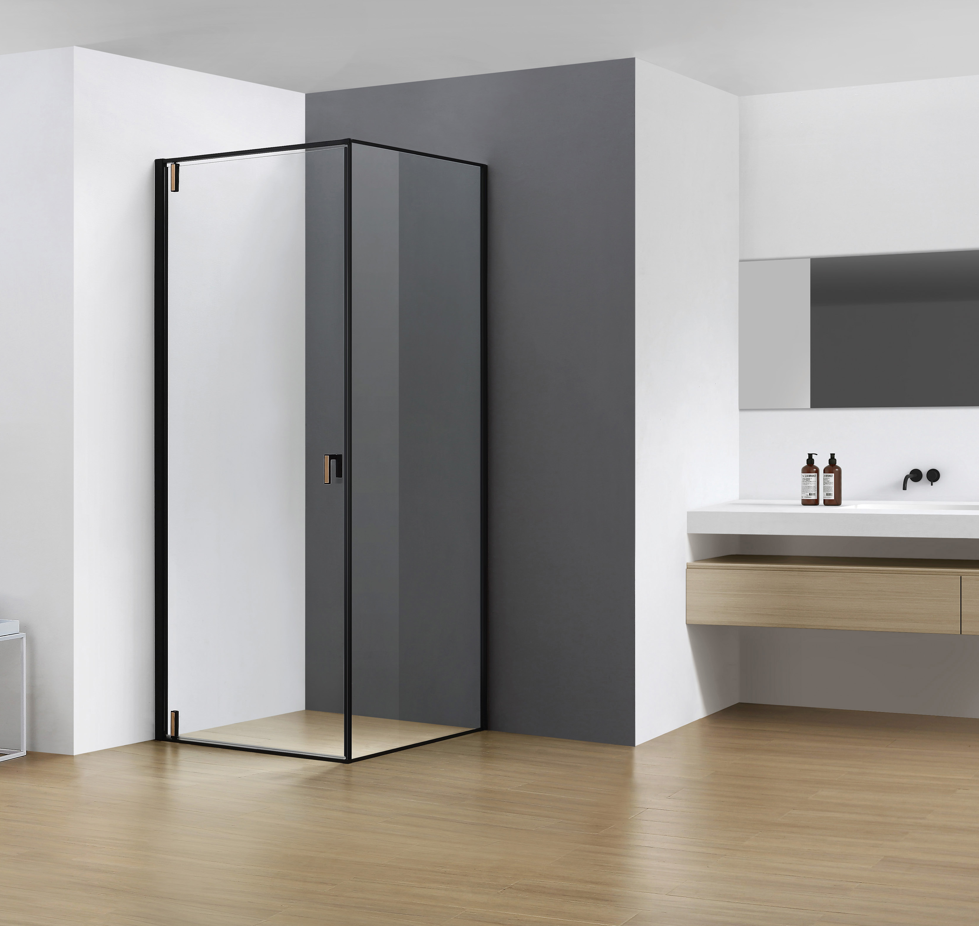 Black simple shower door