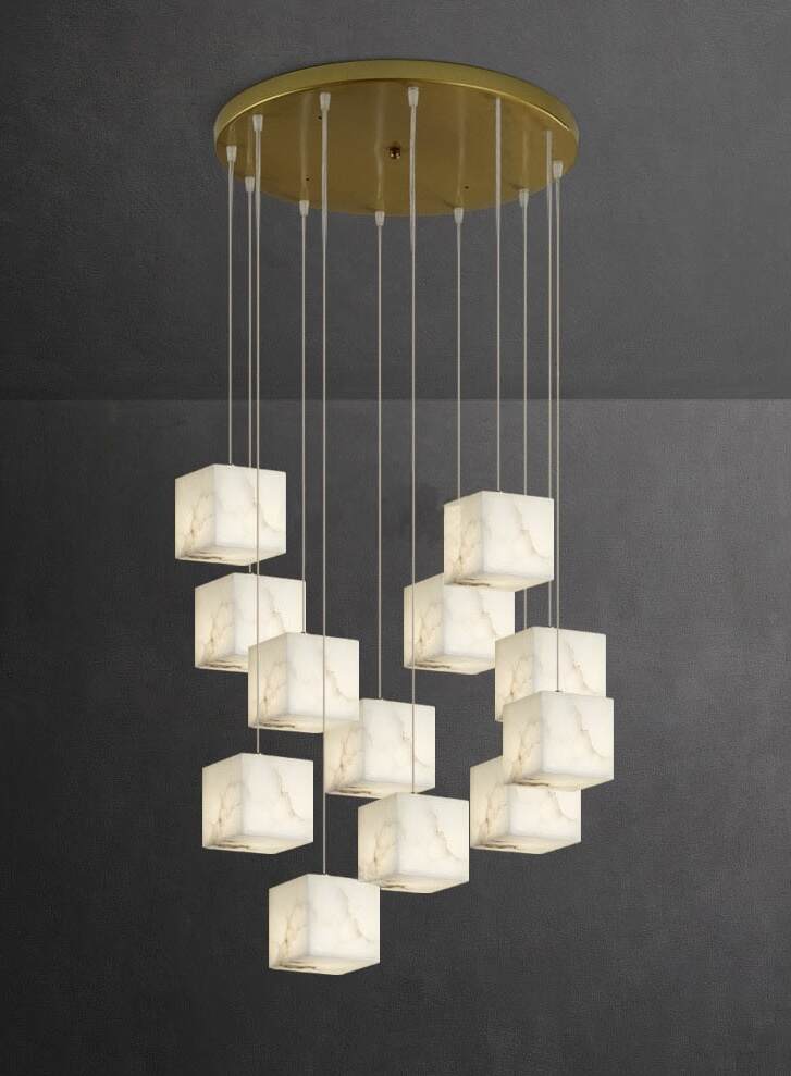 Square Alabaster Chandelier