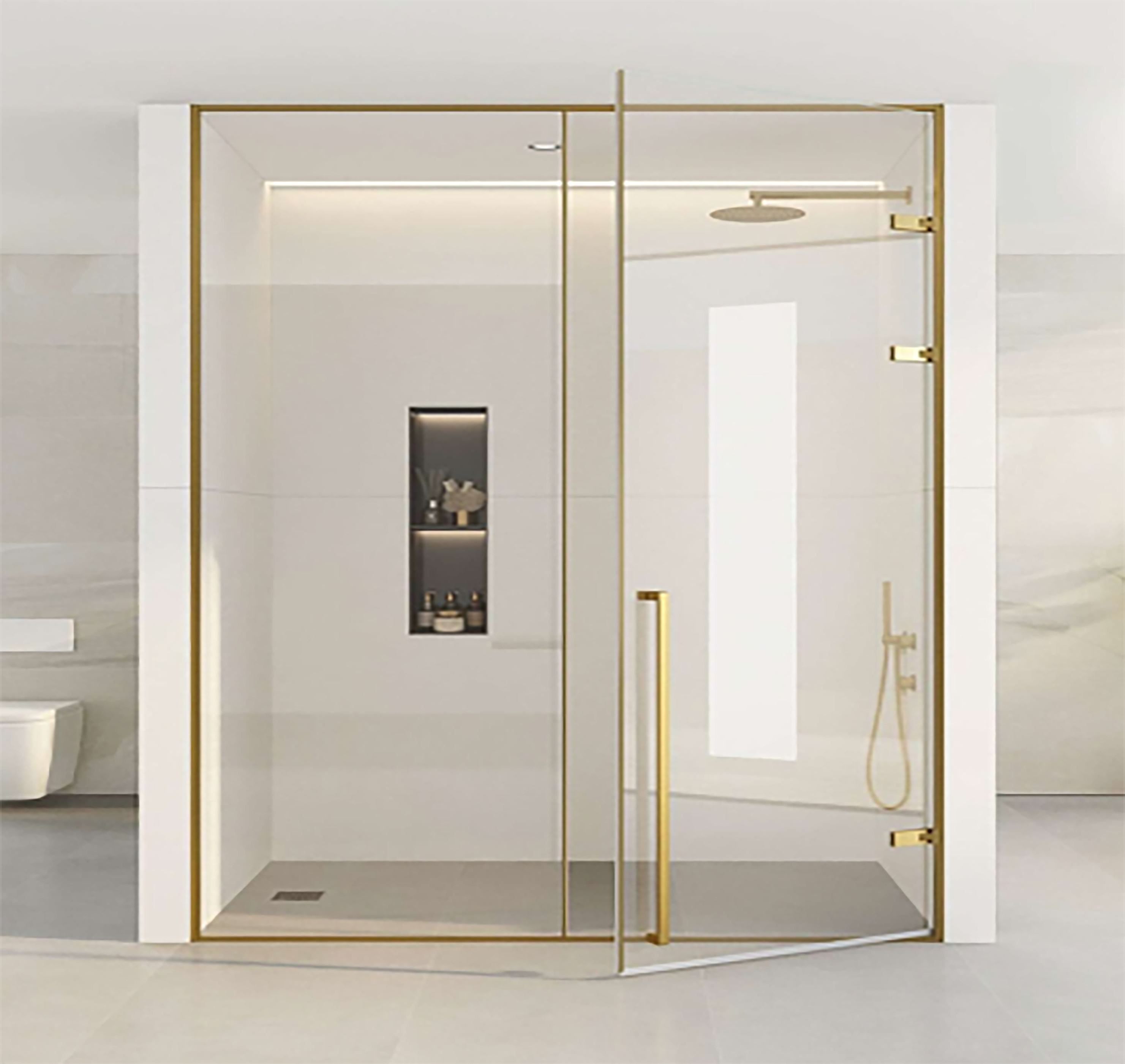 Gold-colored simple shower door