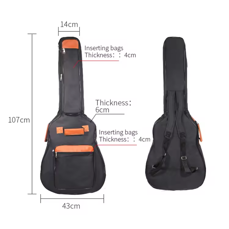 Caixa de guitarra acústica, acessórios de guitarra, estojo de guitarra acústico, bolsa de guitarra direta de fábrica