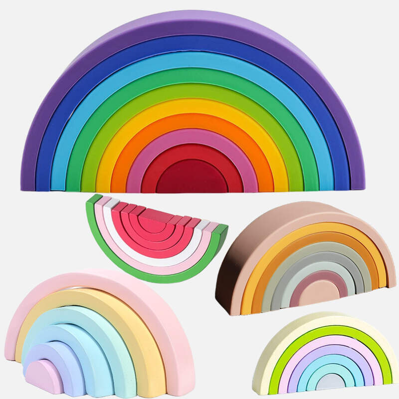 Silicone rainbow blocks-8pcs one pack