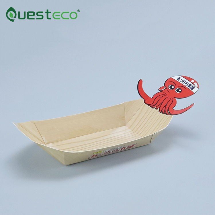 Custom Boat Shaped Fast Food Tray Boat Kraft Paper Tray Boat Shape Tray Food Snack