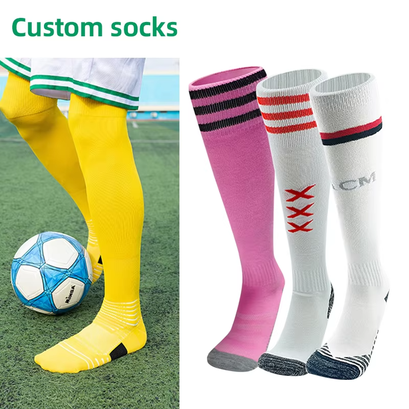 Customized professional sports socks European Cup element personalized basketball socks pattern grip grip football club