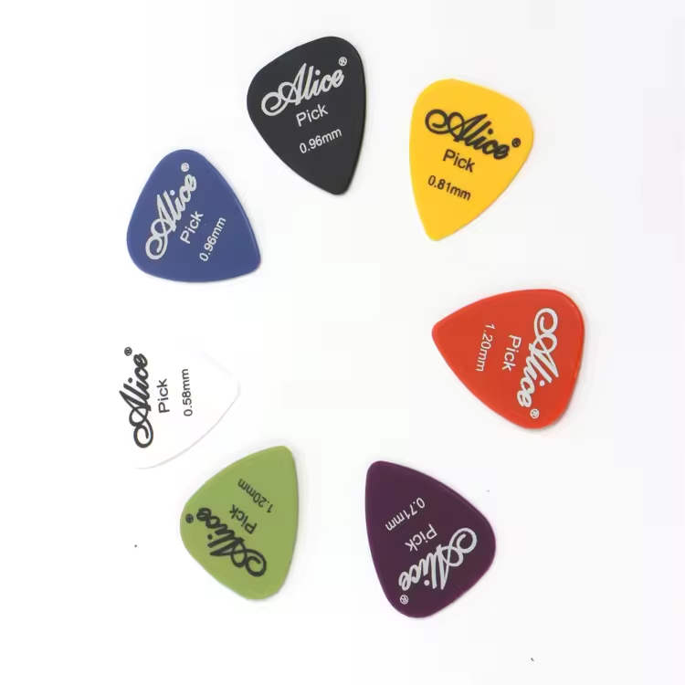 Picks de guitarra plásticos personalizados de múltiplas cores para guitarra clássica de guitarra de guitarra clássica