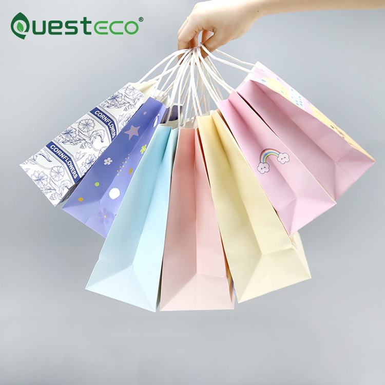 Custom Logo Paper Bag With Handle Raw Materials For Paper Bag Handmade Paper Bag Making