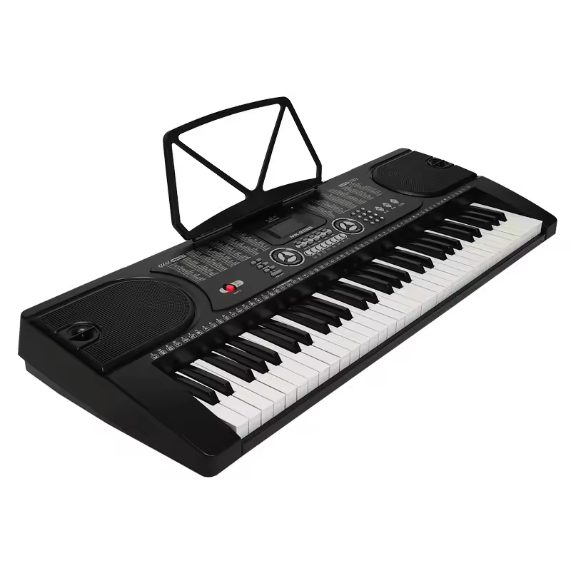 black 61 key music electronic keyboard electric digital piano organ, 61 keys electronic keyboard piano, 61 keys digital music electronic keyboard, digital piano keyboard 61 key portable electronic instrument with stand, 61 key bandstand electronic keyboard