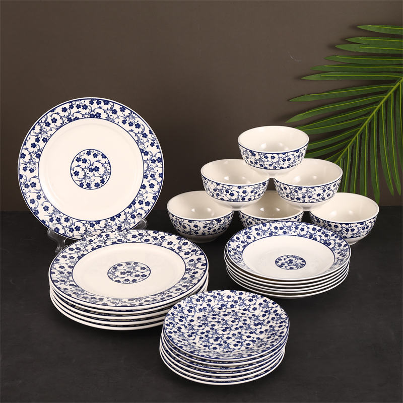 blue and white china dinnerware, fine china plate set, tableware design