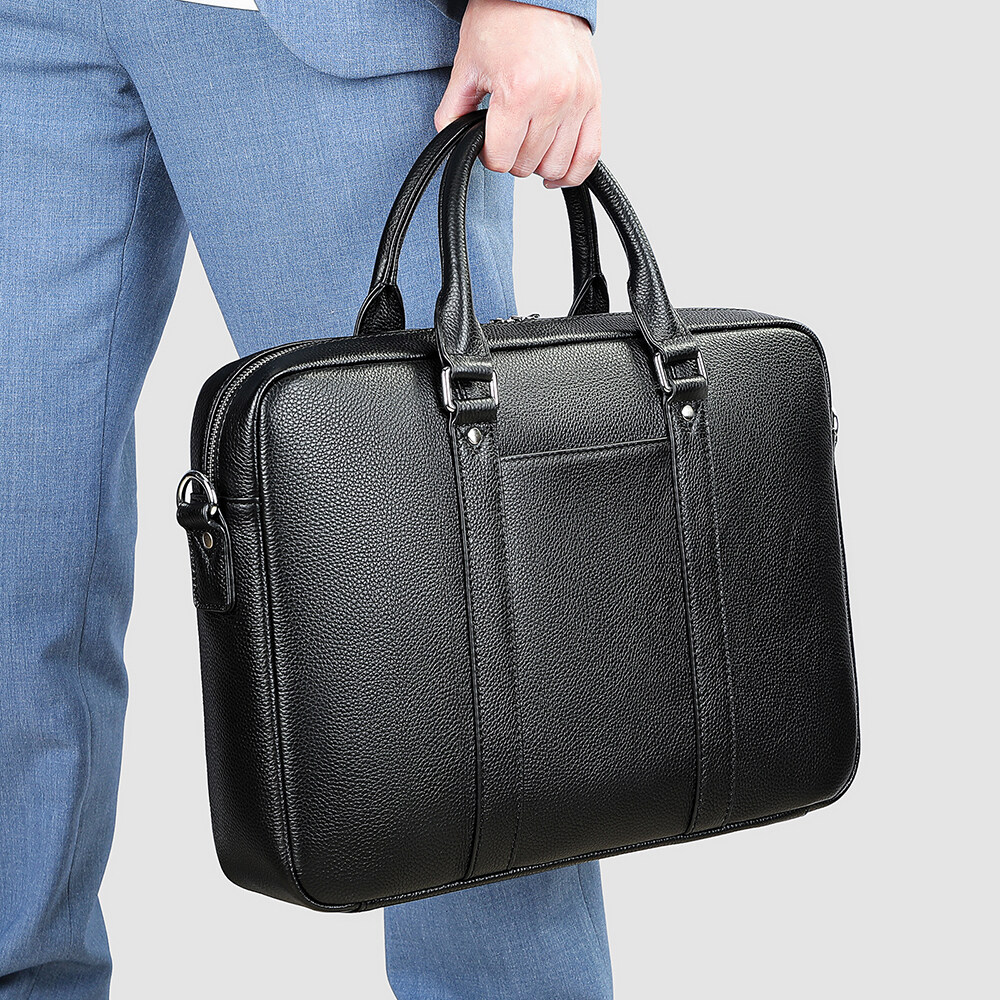 NIUCUNZH Men's Business Office Briefcase Genuine Leather 15 inch Laptop Bag Briefcase Leather Briefcase Men